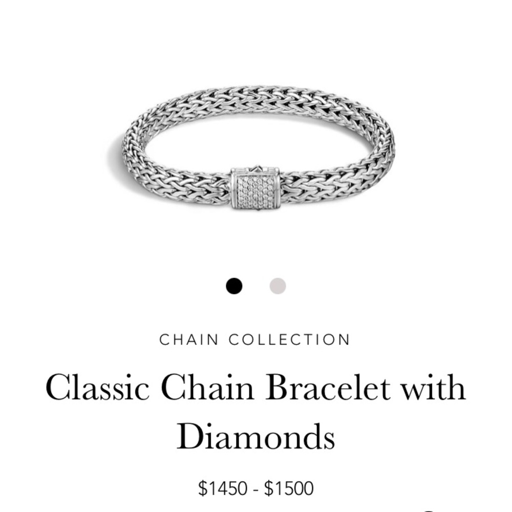 John Hardy classic chain bracelet with diamonds